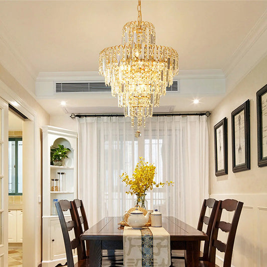 Luxury Crystal Chandelier Modern Ceiling Light Pendant Fixture E14 Elegant Lamp Decor