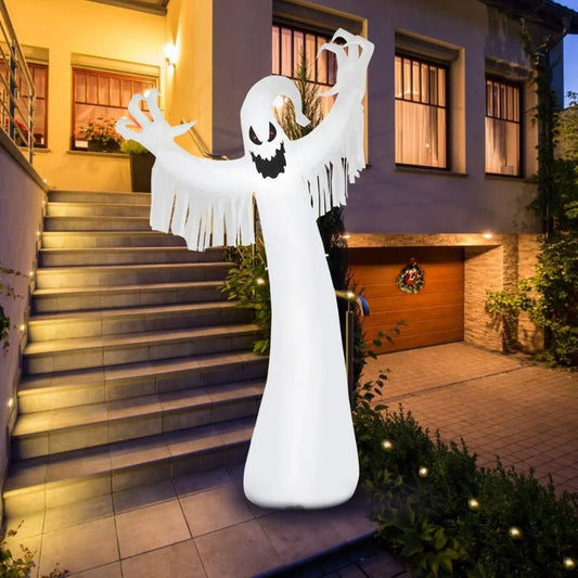 12 Ft Halloween Inflatable Ghost With Blower And LED Lights
