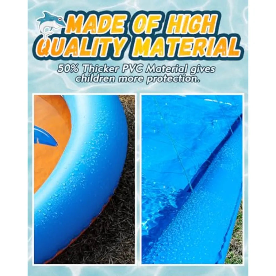 32 Feet Slip And Water Slide For Adults Backyard Water Toys With Sprinkler Blue