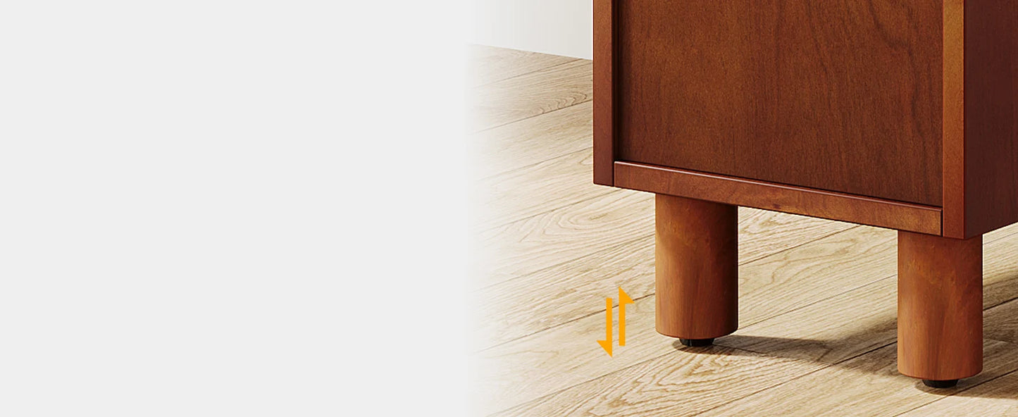 Solid Wood End Table Nightstand Vintage Embossed Handles