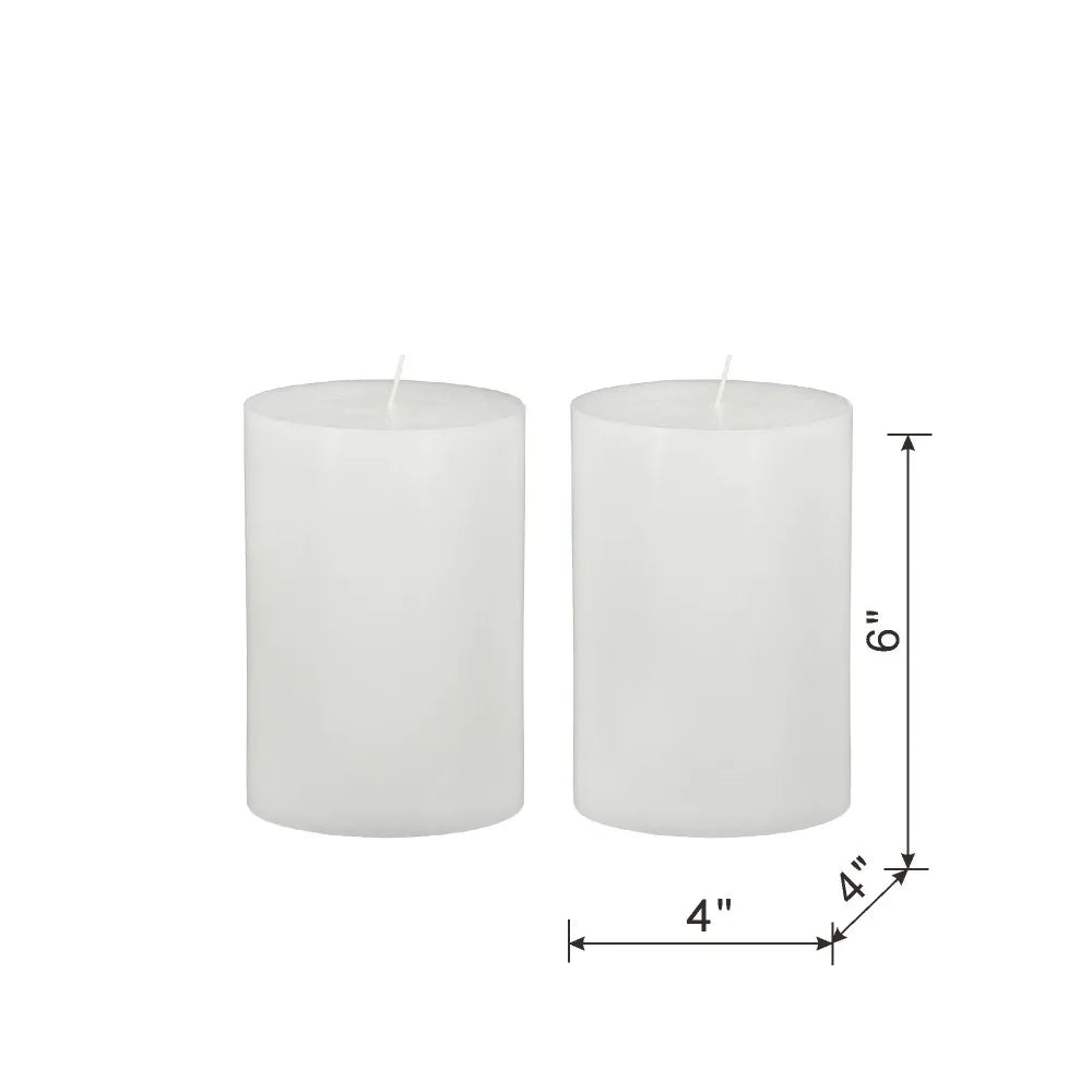 Ivory Soy Wax Pillar Candles 2 Pack Odorless For Weddings