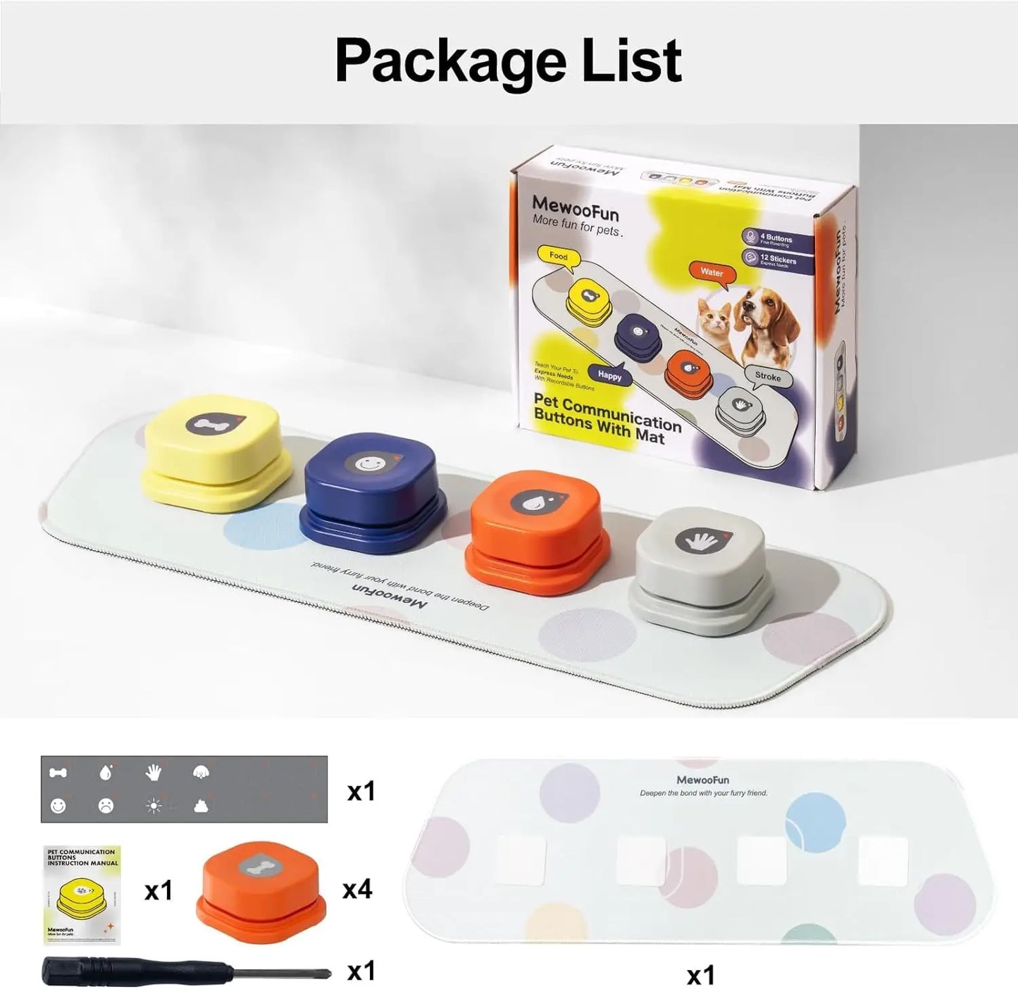 Mewoofun Voice Recording Button For Dog Training Toys