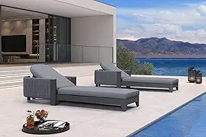 Outdoor Adjustable Chaise Lounge Chair With Cushion Aluminum Poolside Teak