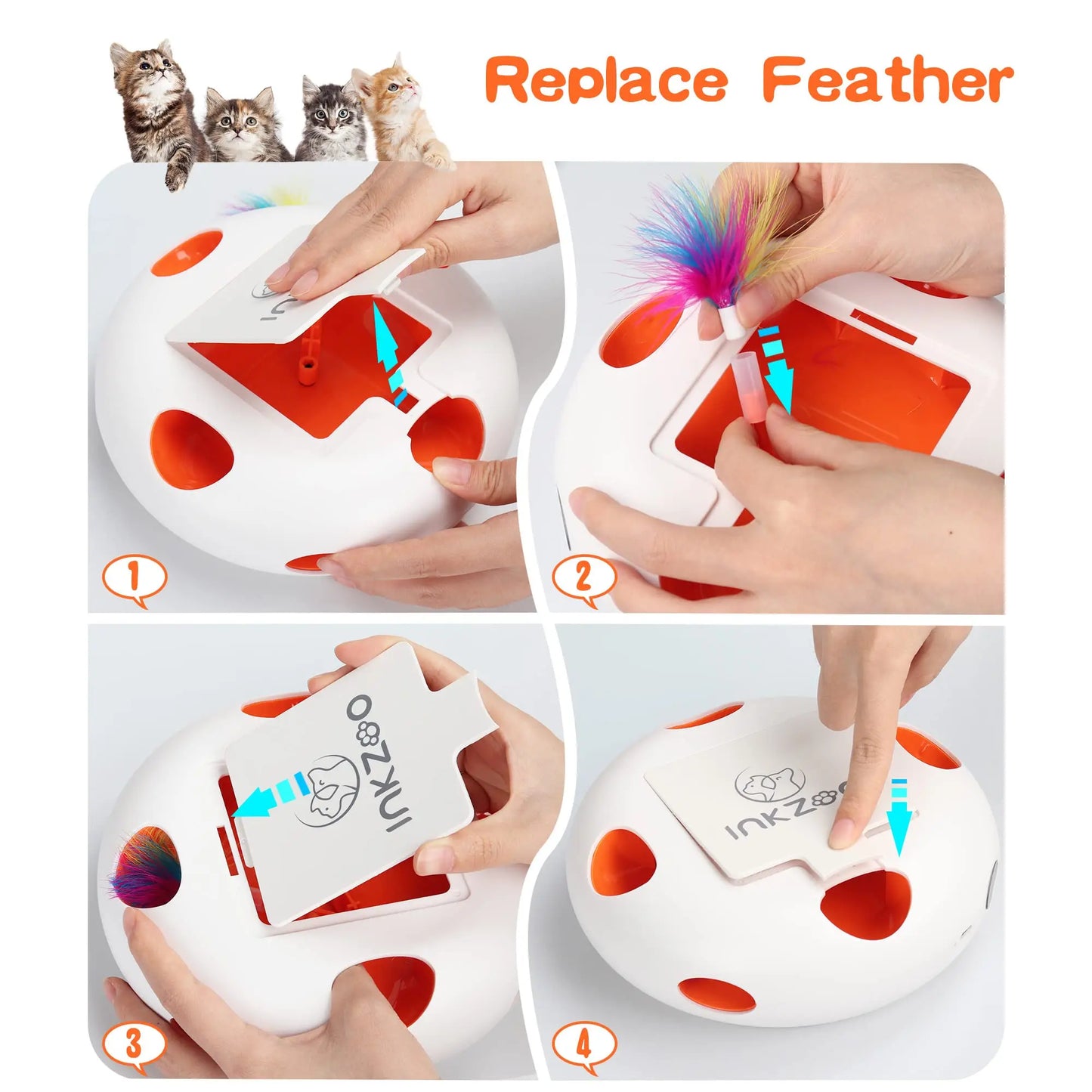 INKZOO Interactive Cat Toys For Indoor Cats Whack A Mole