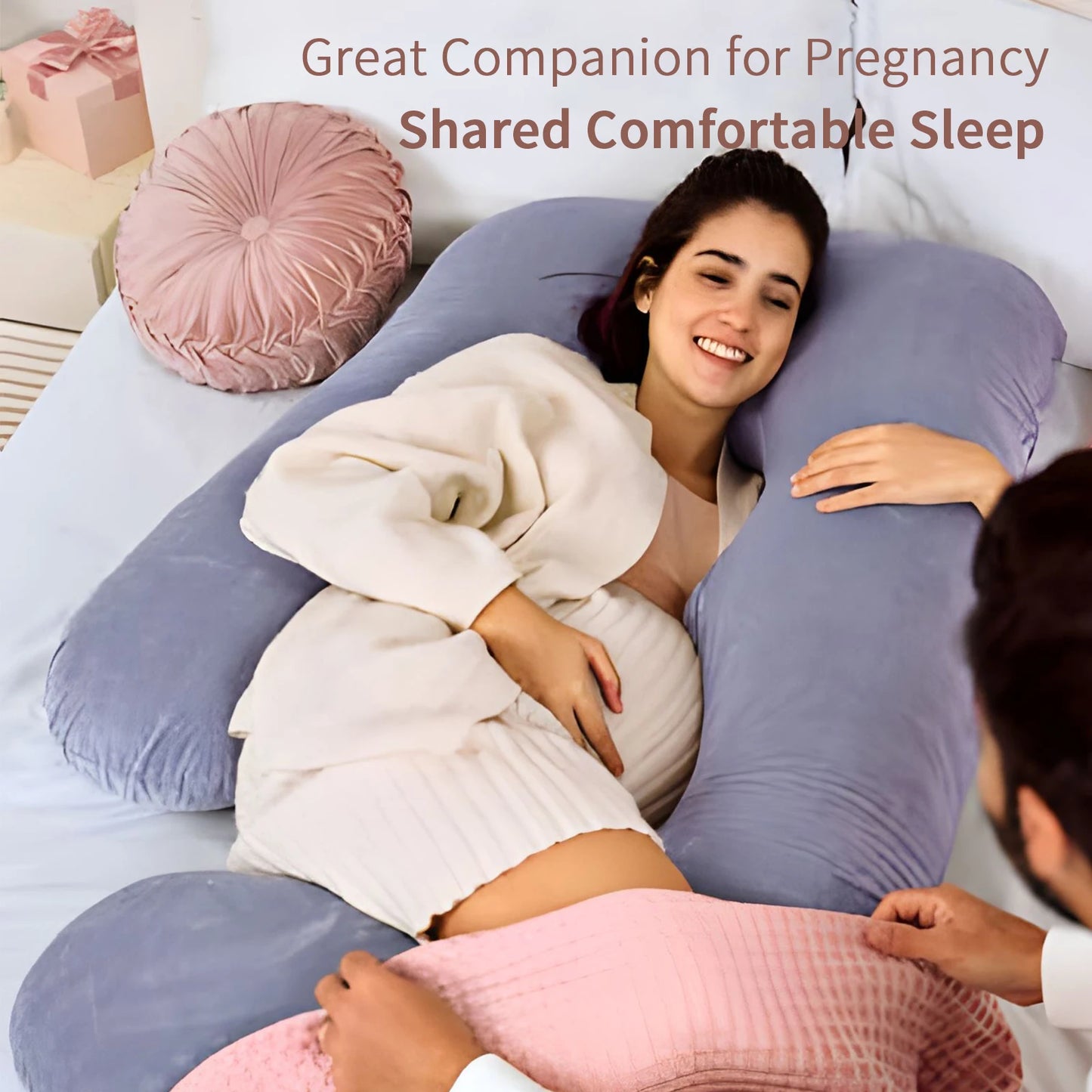 G Shaped Pregnancy Pillow Full Body Maternity Pillow With Removable Cover