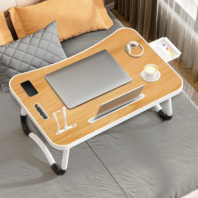 Foldable Portable Laptop Desk With USB Light And Cup Holder