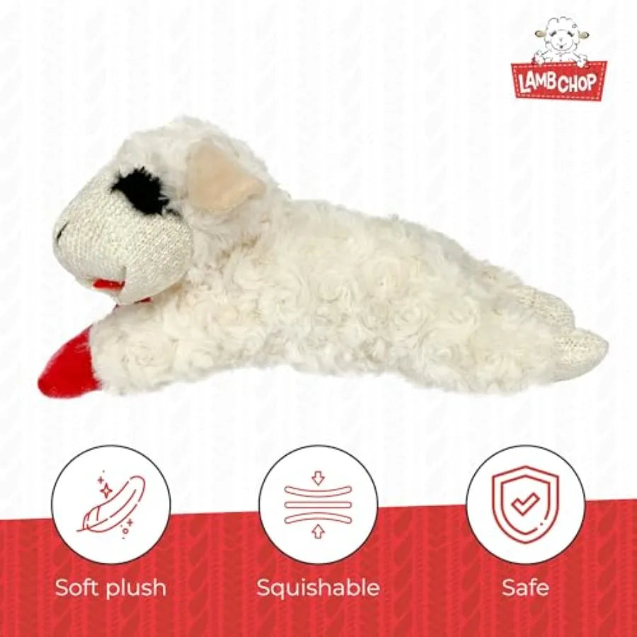 Lamb Chop Plush Dog Toy Squeaky for Small to Medium Dogs