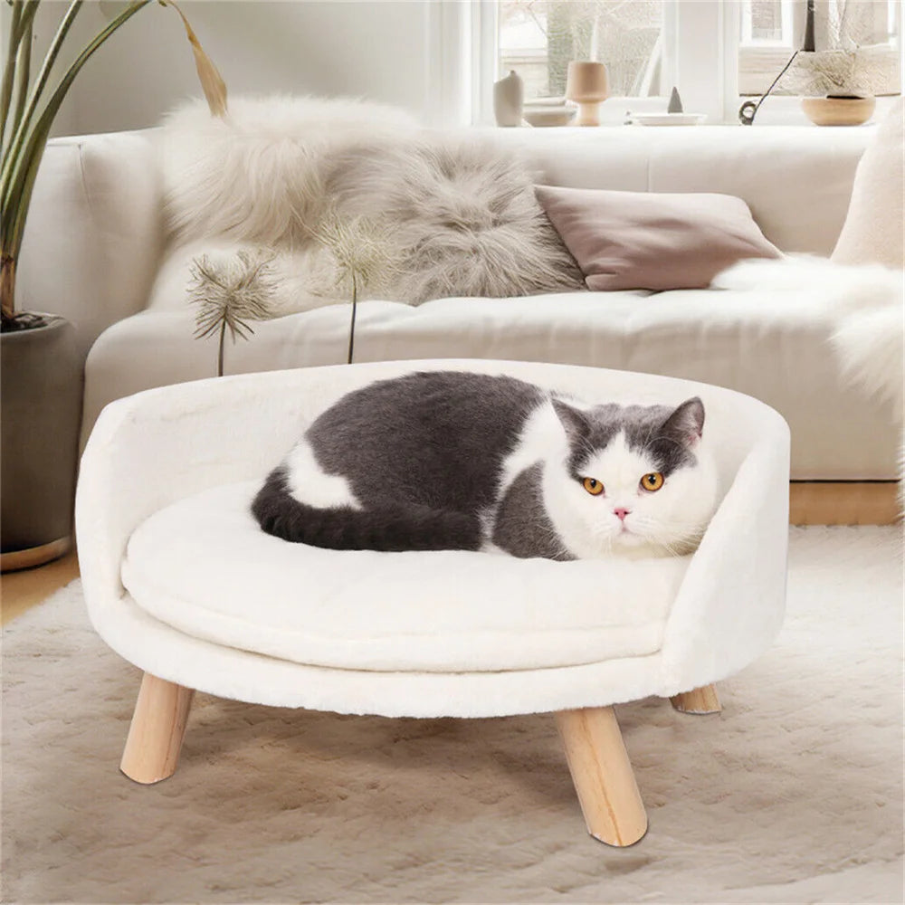 Ultra Soft Elevated Dog And Cat Sofa Bed With Removable Waterproof Cushion