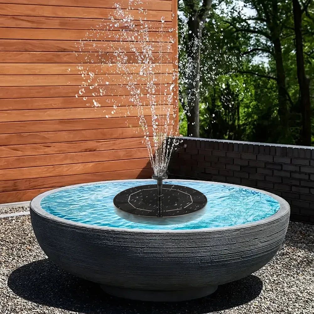 Solar Powered Floating Fountain Pump For Garden Pond Bird Bath Outdoor With 8 Nozzles Free Standing