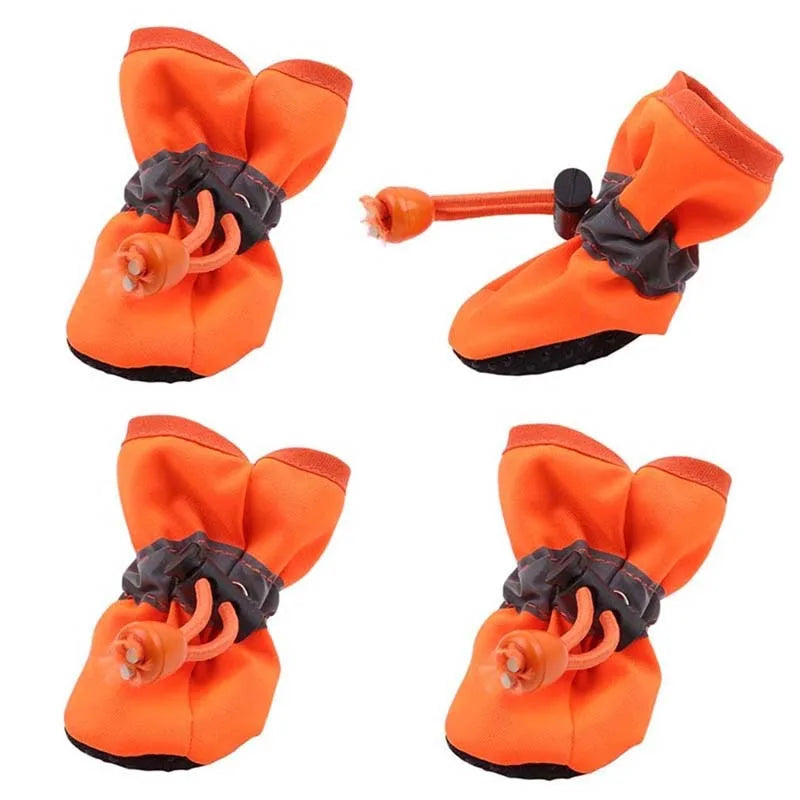 4Pcs Dog Rain Snow Boots Waterproof Anti Slip Thick Warm for Small Pets