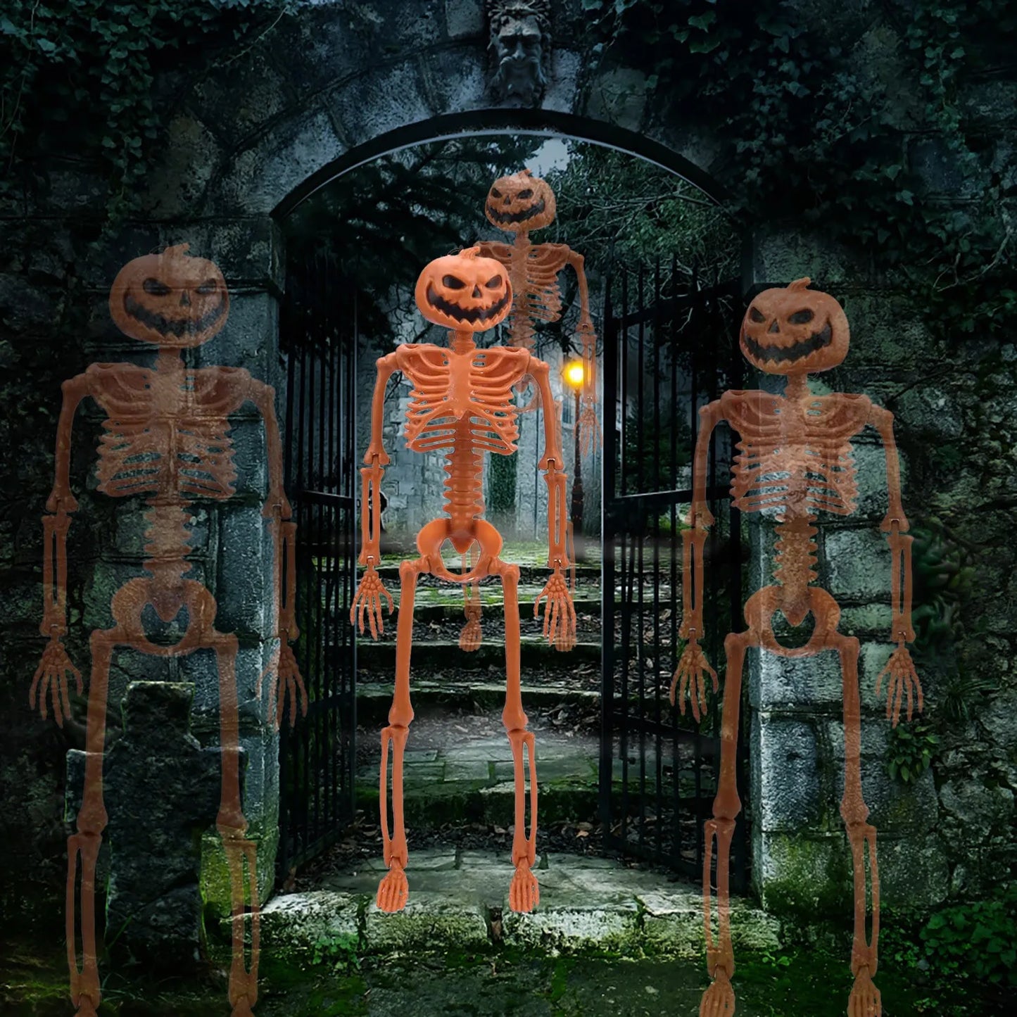 Poseable Halloween Skeleton Prop Full Size 35 Inch Decor