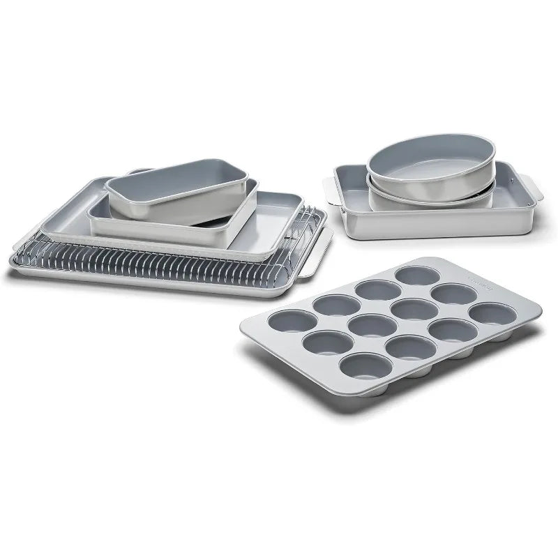 Caraway Nonstick Ceramic Bakeware Baking Sheets Assorted Baking Pans Cooling Rack Storage
