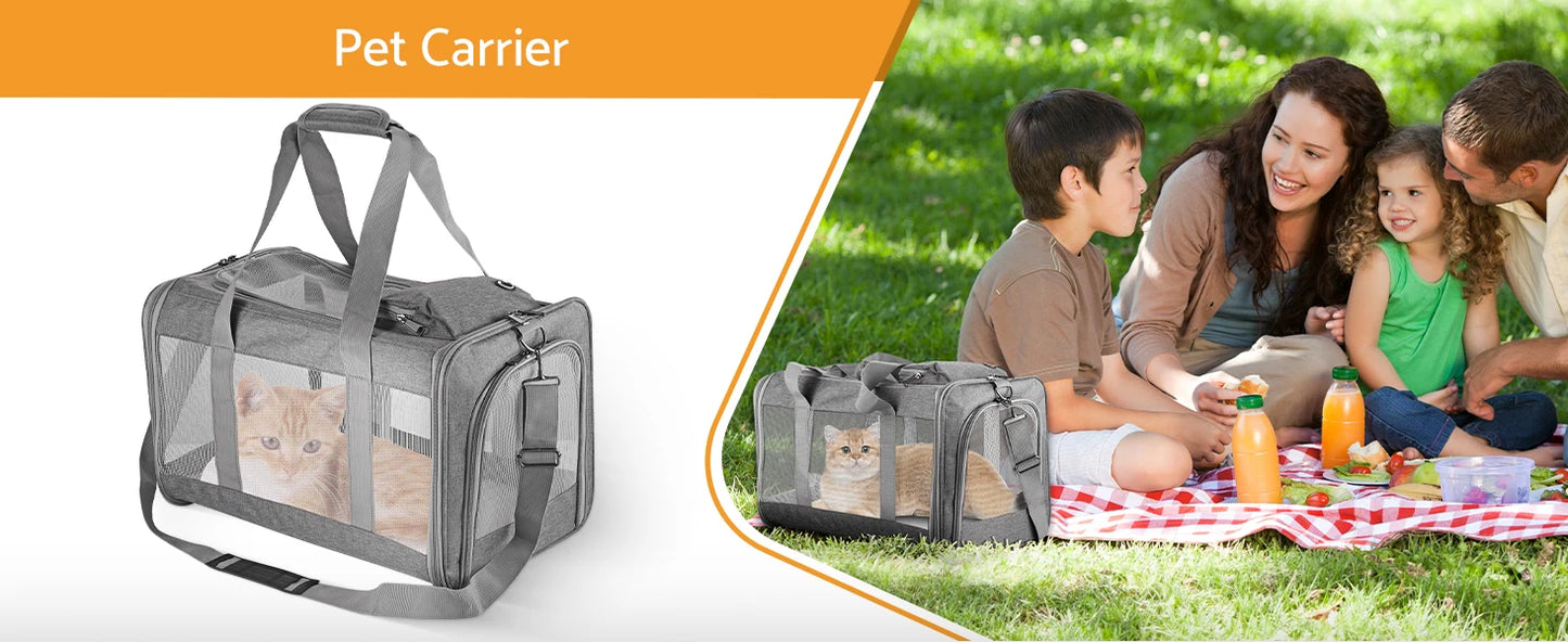 Airline Approved Pet Carrier For Cats And Dogs Soft Travel Bag Breathable Board