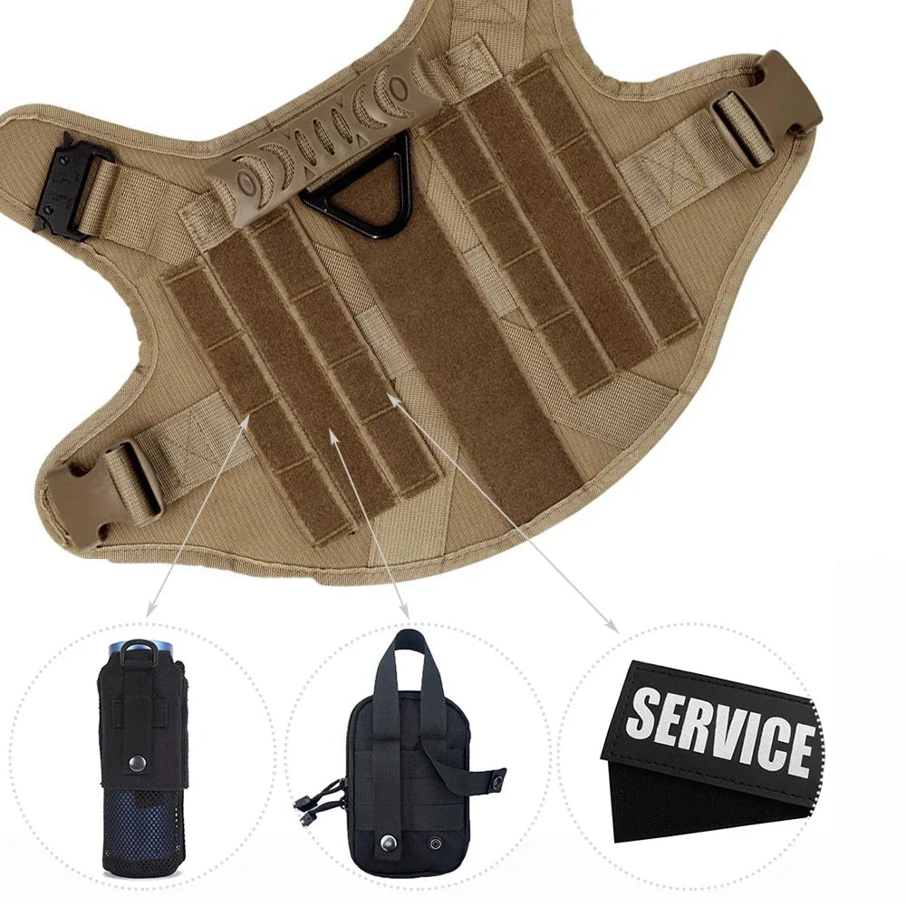 Military Large Dog Harness Tactical Training Vest For German Shepherd Malinois