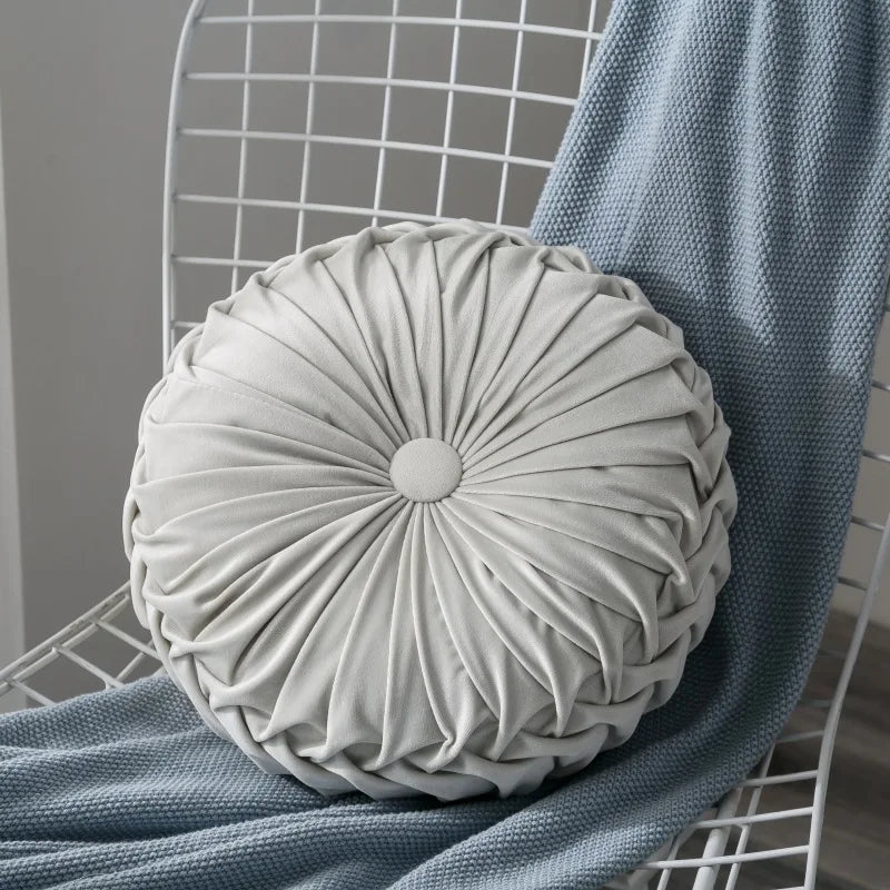 Velvet Throw Pillow Soft Decorative Round Cushion for Home Sofa Couch Chair Bedroom Office