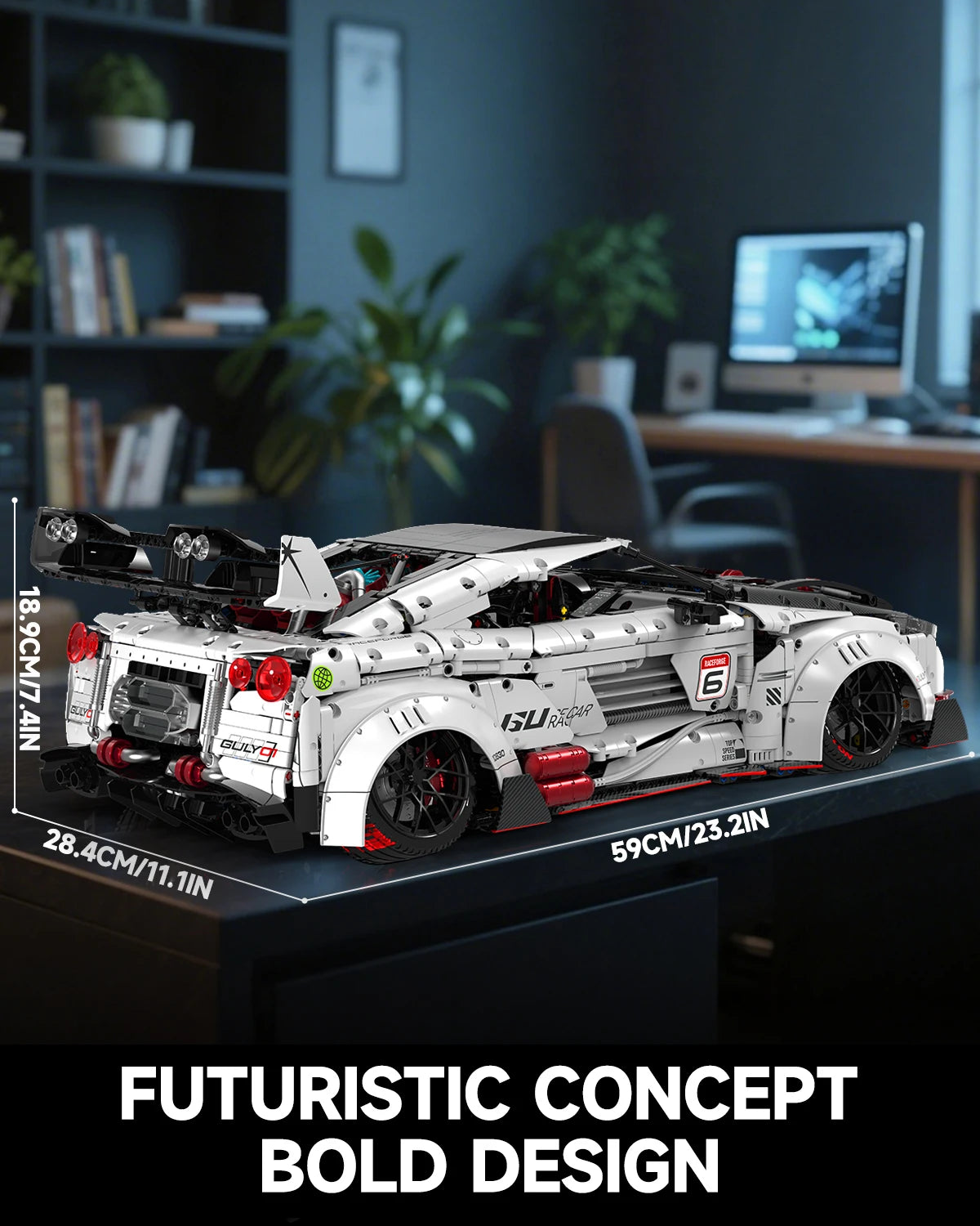 2025 1 To 8 Scale Technical Racing Car Building Kit 3939 Pieces For Adults