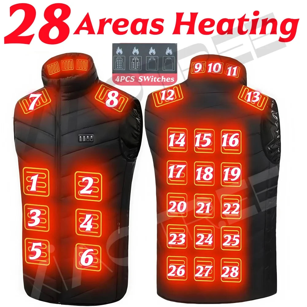 Heated Vest USB Heater For Men And Women 6XL Thermal Body Warmer Camping Jacket