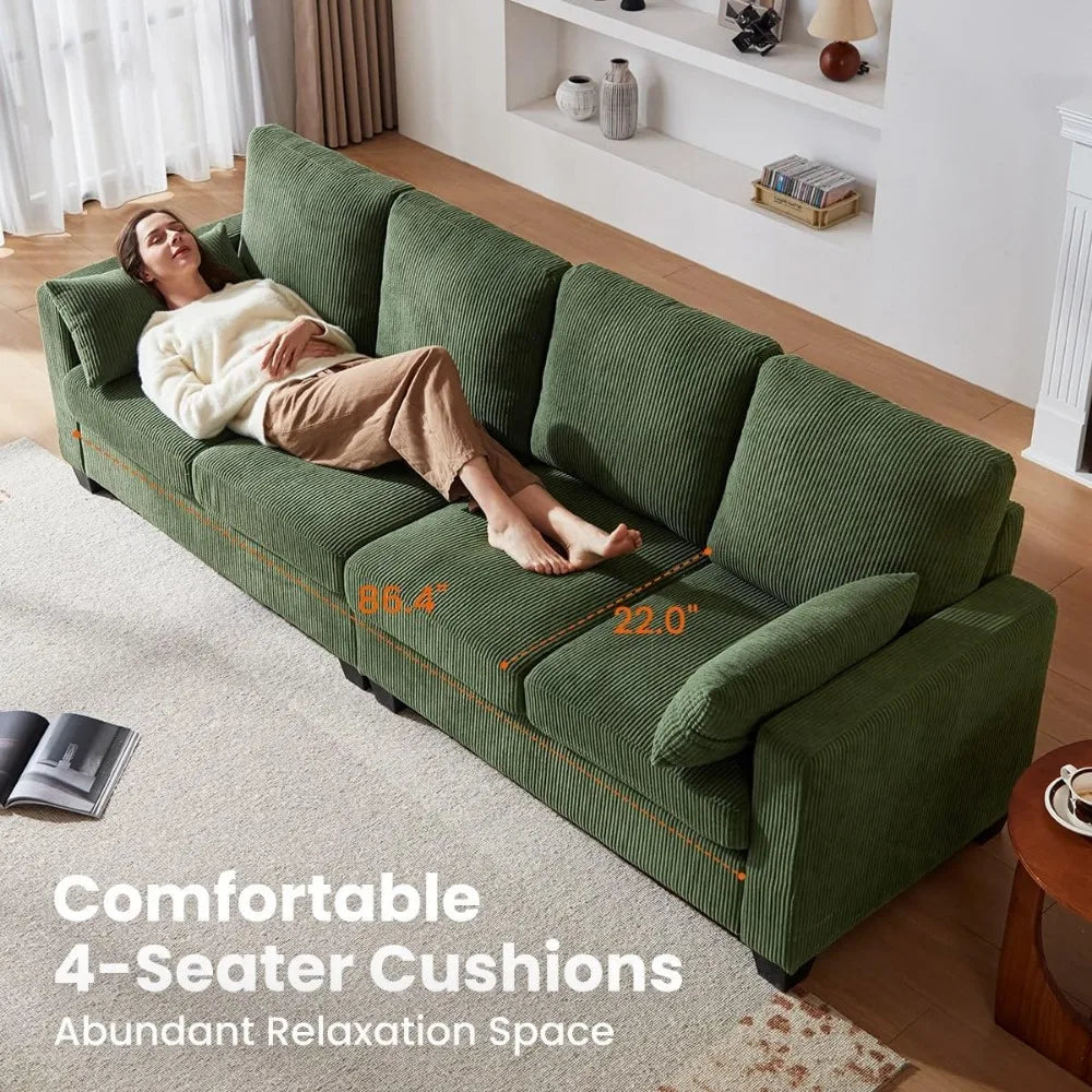 Corduroy Modular Sectional Sofa Ottoman Chaise L Shaped