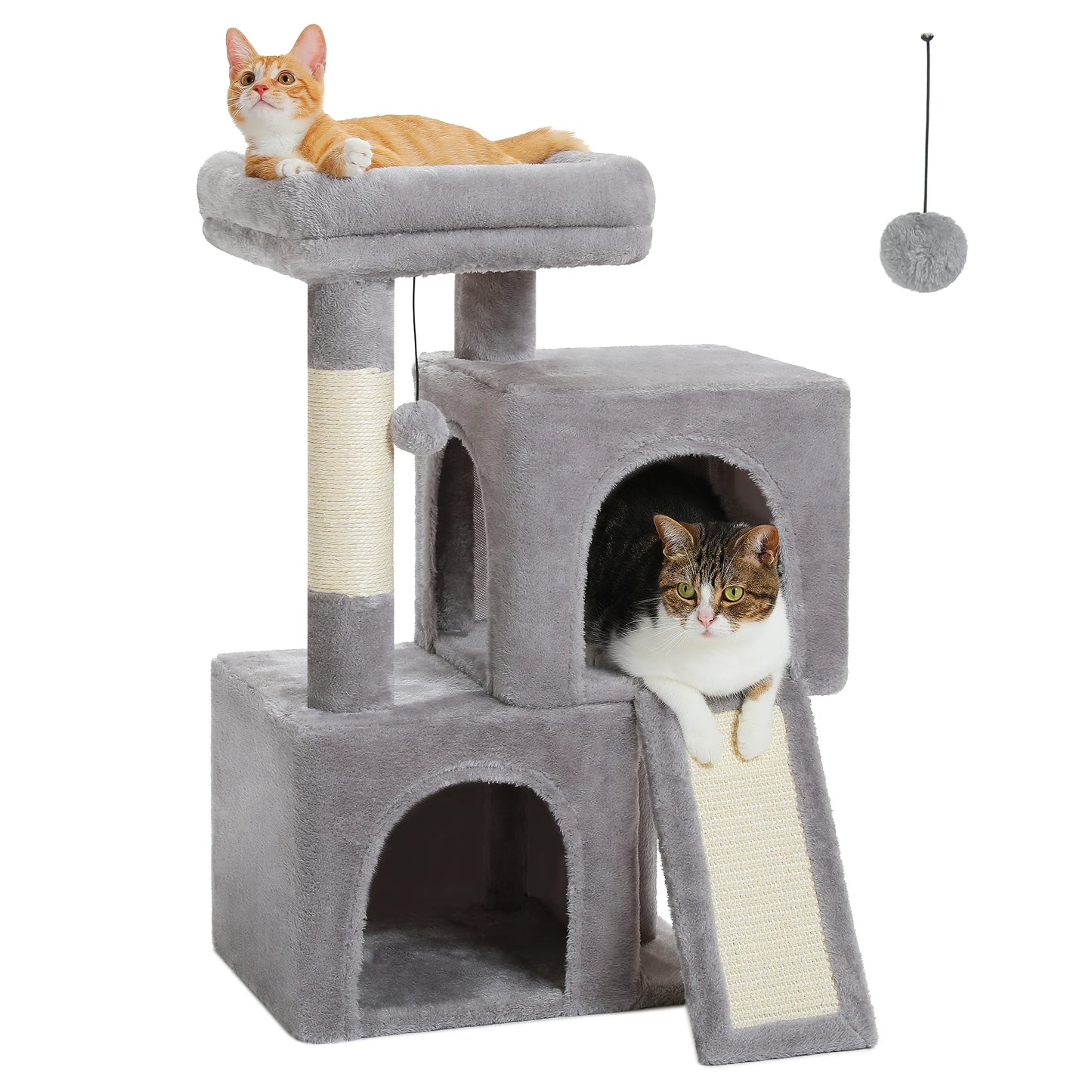 Four Level Cat Tree For Indoor Cats With Sisal Scratching Post And Condos