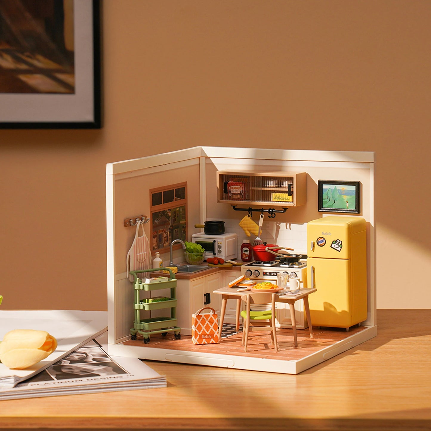 Robotime Rolife 3D Puzzle Happy Meals Kitchen Miniature House Kit