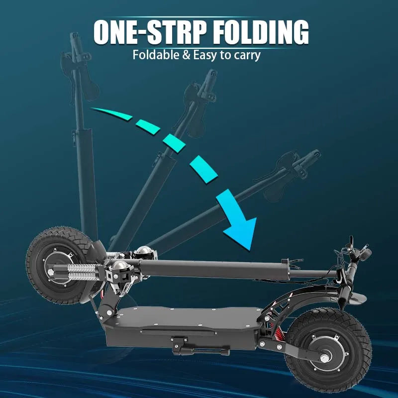 Adults Electric Scooter 2500W Foldable 10 Inch Pneumatic Tires 60 To 80km Range