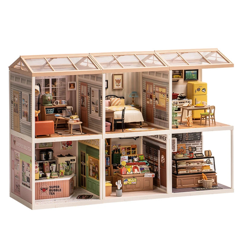 Robotime Rolife 3D Puzzle Happy Meals Kitchen Miniature House Kit