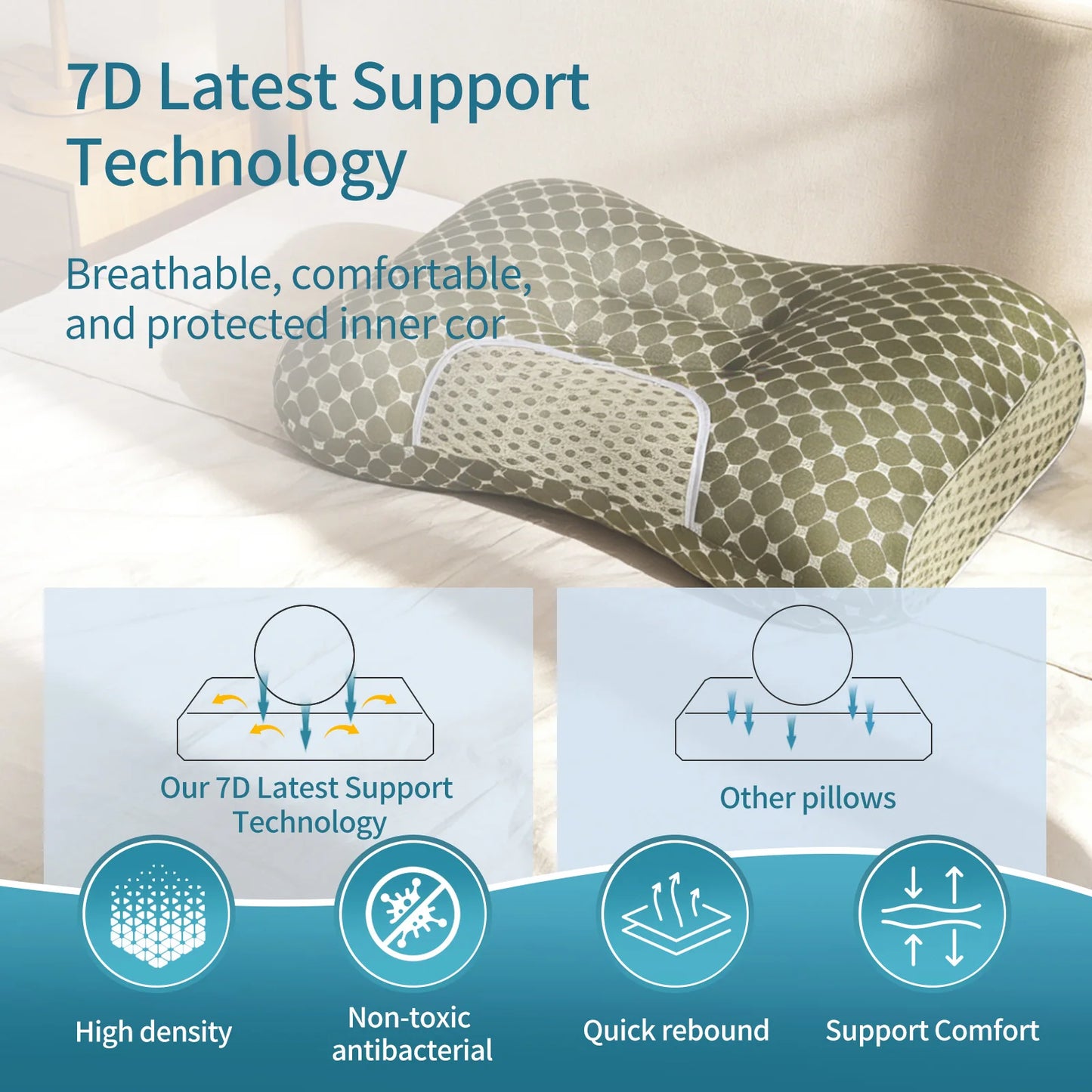 Couples Soft Knit Neck Massage Pillow Travel With Adjustable Ergonomic Design