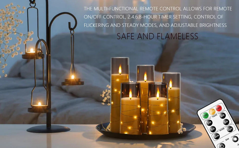 Five Pack Flameless LED Candles With Timer For Wedding
