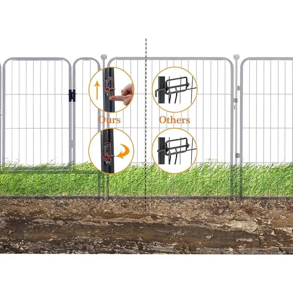 Heavy Duty Folding Dog Playpen Indoor Outdoor Anti Rust Portable With Door Large