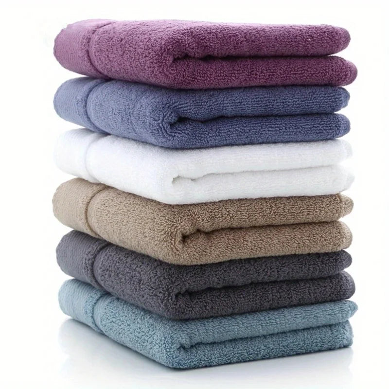 Three or Six Thickened Soft Cotton Bath Towels Sets 34x75cm