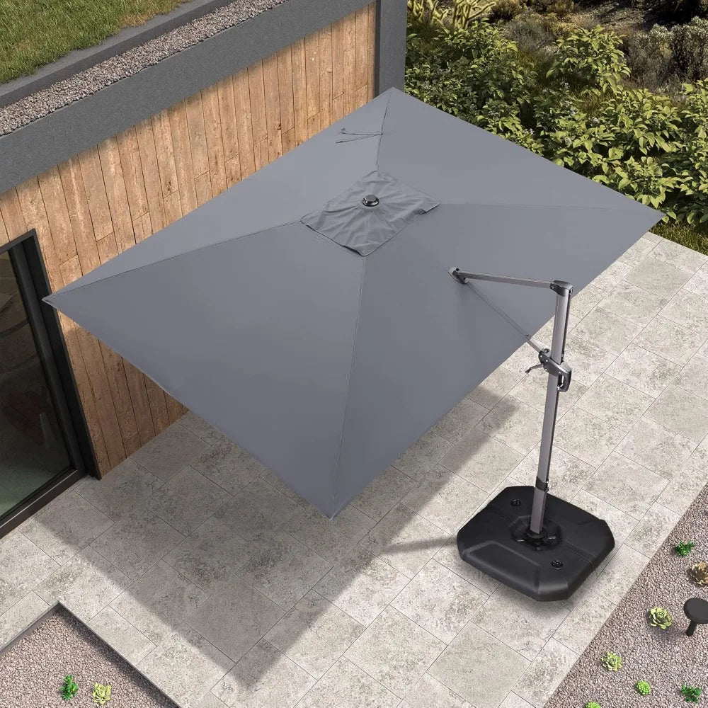 9 x 11.5 Ft Cantilever Patio Umbrella Aluminum Offset With 360 Rotation
