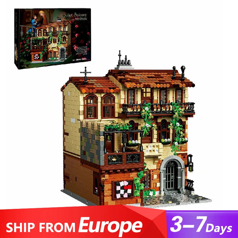 3800 Pieces Juliet Balcony Modular Building Blocks Kit Compatible With Lego Kids