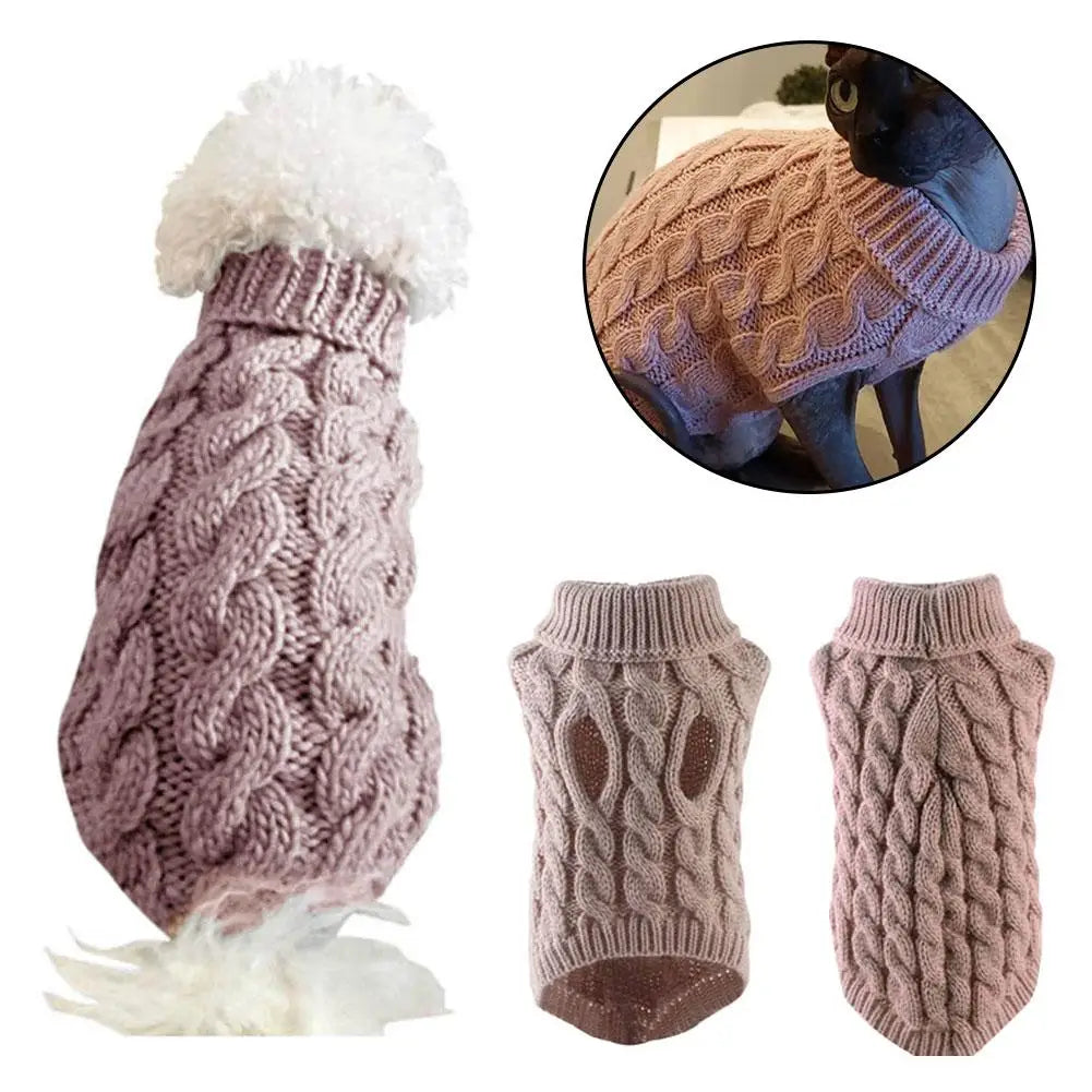 Cotton Knit Dog Sweater for Small Dogs Autumn Winter Warm Clothing Wholesale
