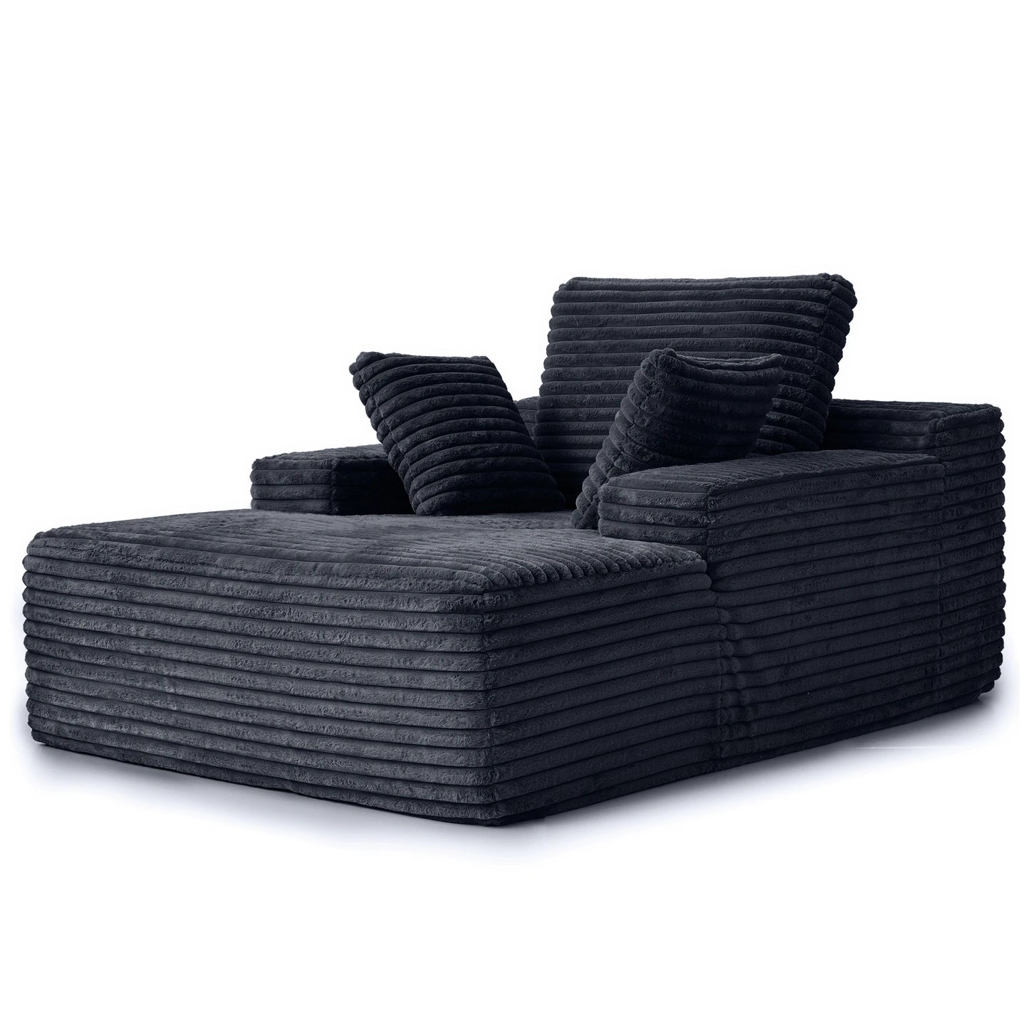 Sdoren 49 Inch Chaise Lounge Chair Corduroy Upholstered Deep Seat Sofa Bed