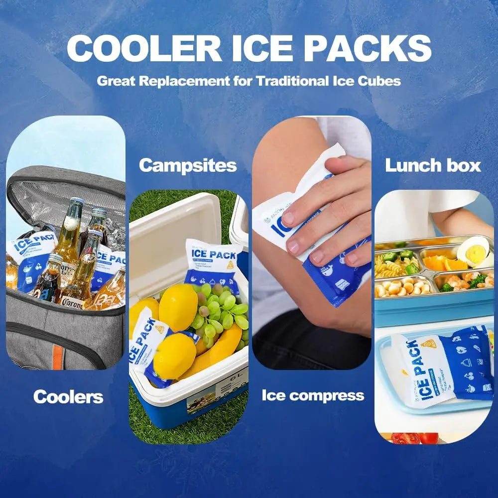 Slim Reusable Ice Packs For Coolers And Lunch Boxes Long Lasting Freezer Packs