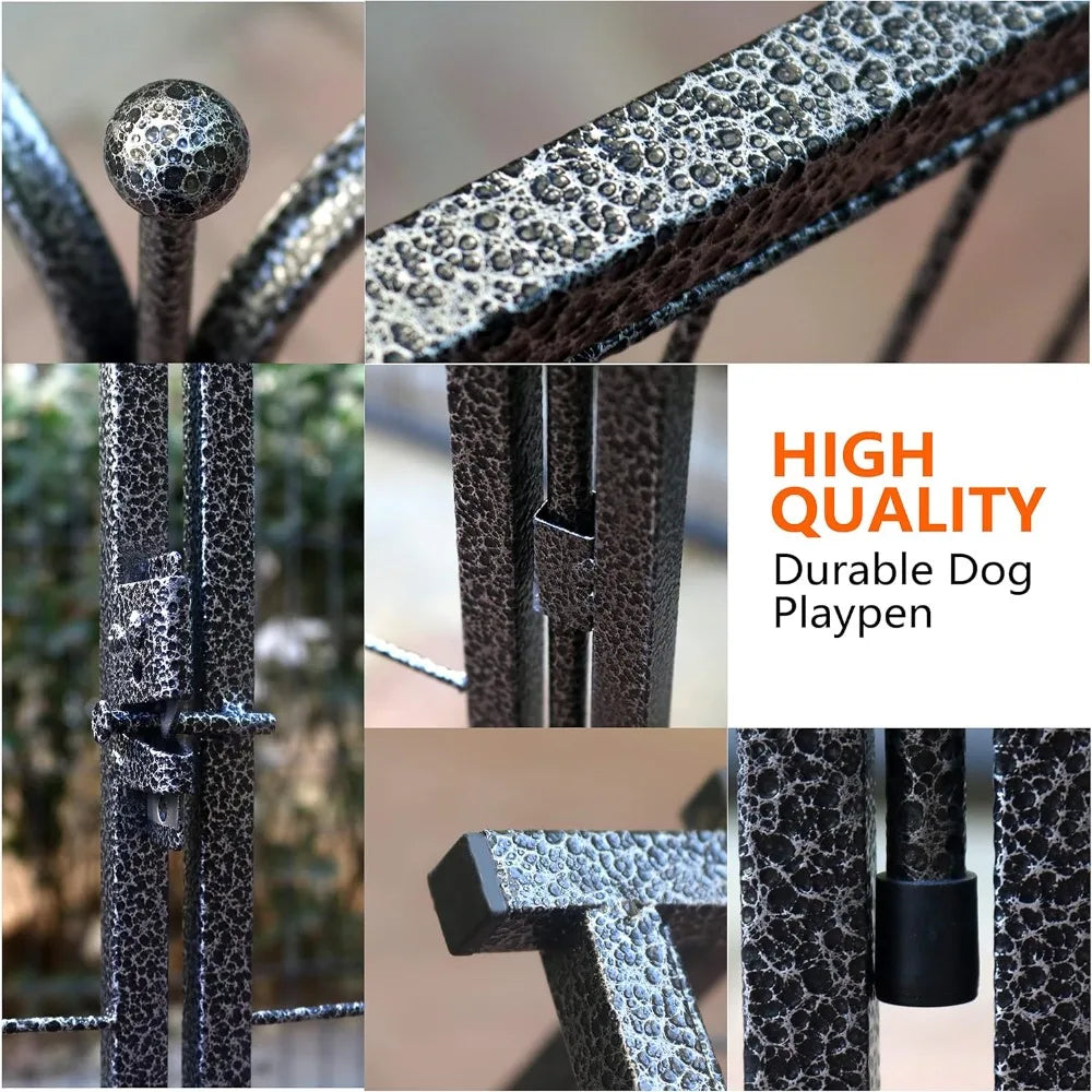 Heavy Duty Folding Dog Playpen Indoor Outdoor Anti Rust Portable With Door Large