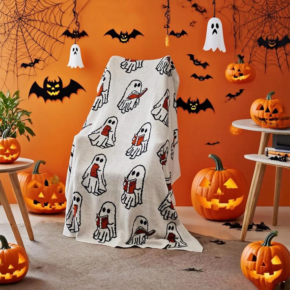 Halloween Ghost Reading Blanket 40x60 Inch Adult Sofa Throw