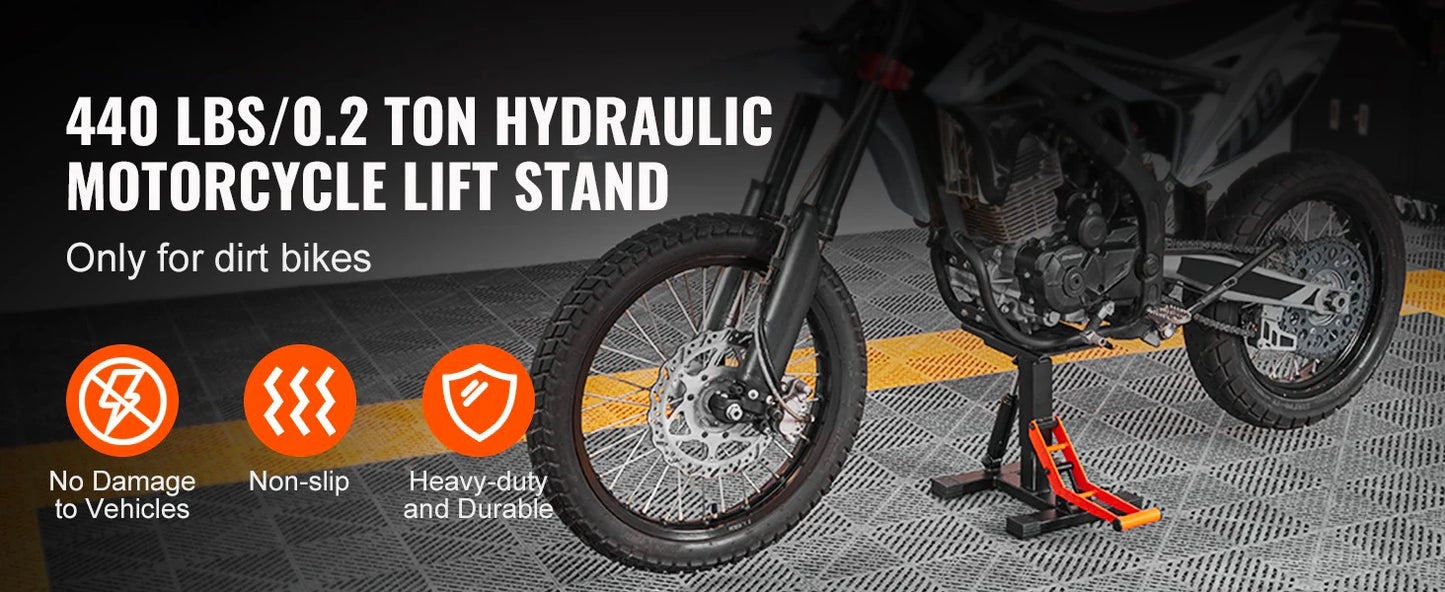 SucceBuy Motorcycle Lift Stand 440Lb Hydraulic Jack For Dirt Bike Repair