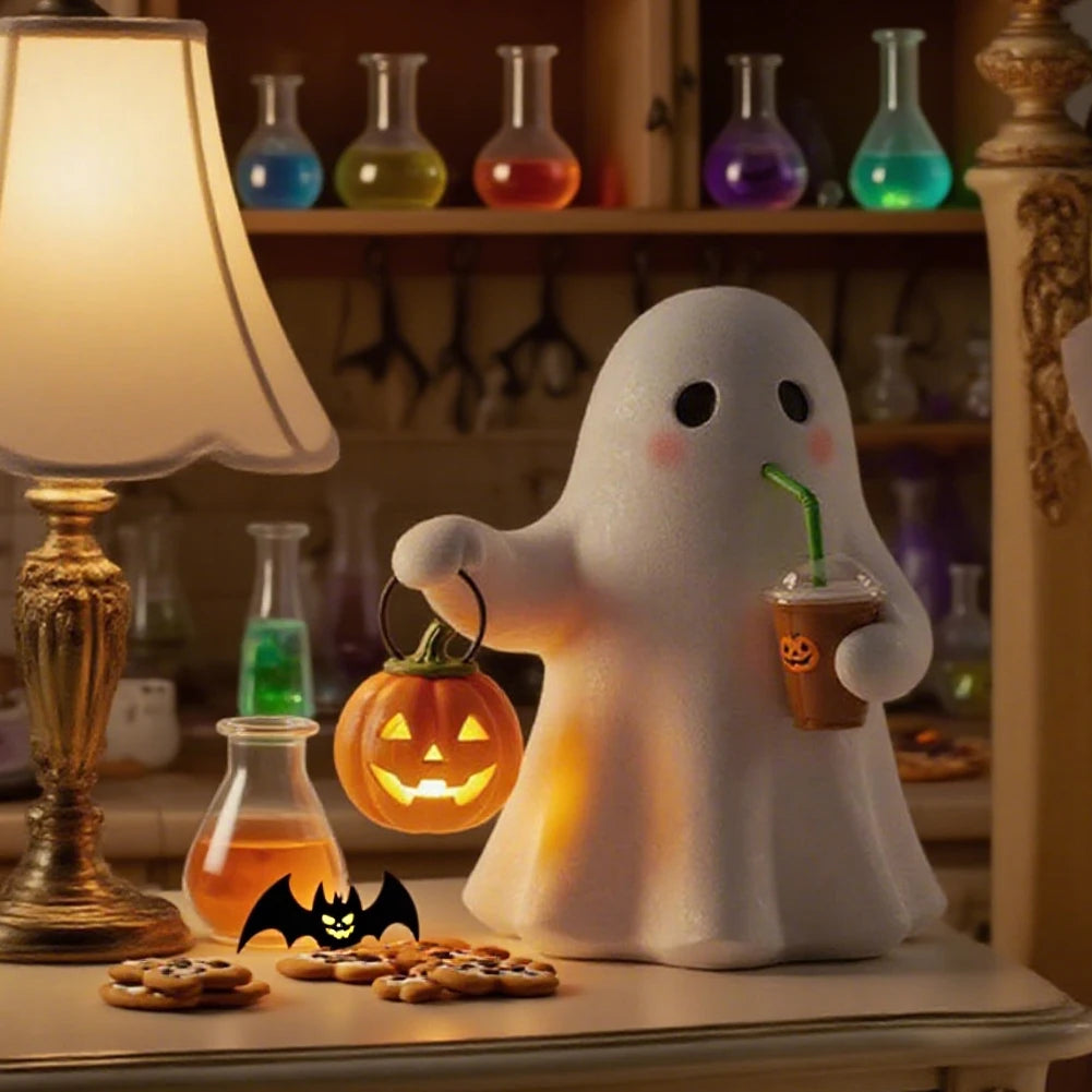 Halloween 3D LED Ghost Night Light Campfire Figurine Decor