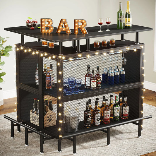 Tribesigns Modern Home Bar Unit Mini Liquor Table Cabinet