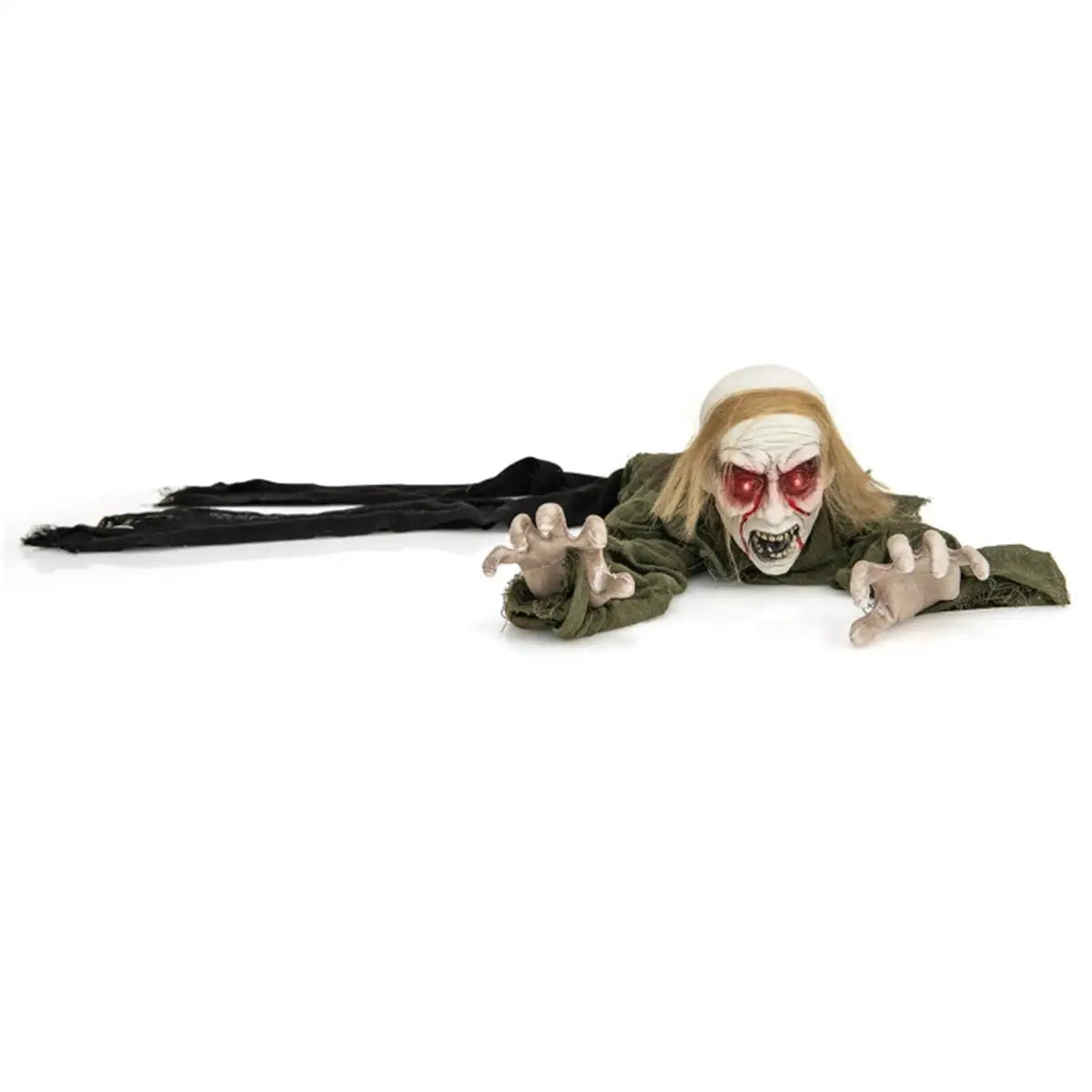 Sparkling Eye Zombie Halloween Decorations with Spooky Sounds Voice Activated Groundbreaker for Creepy Home Decor