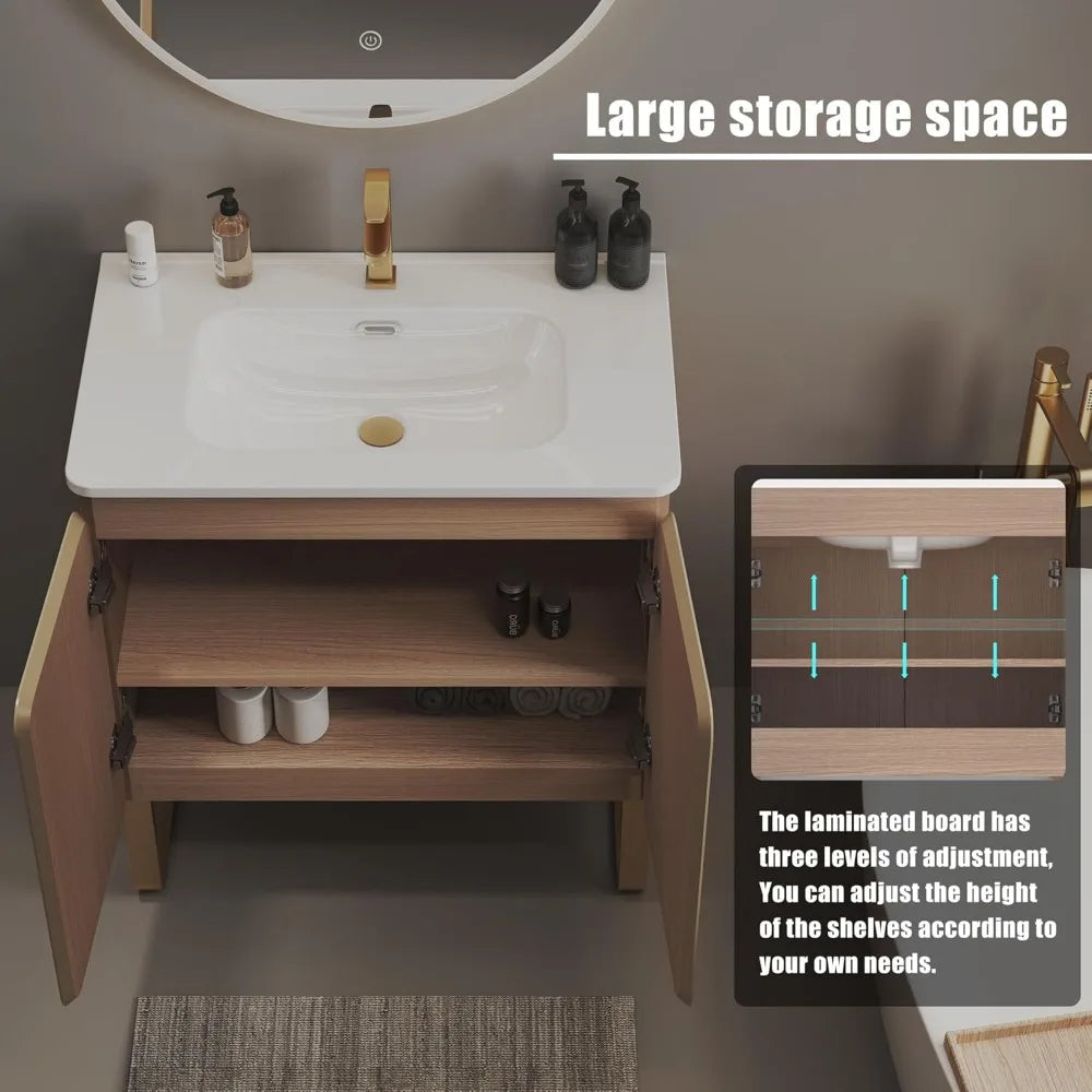 30 Inch Freestanding Bathroom Vanity With Overflow Sink