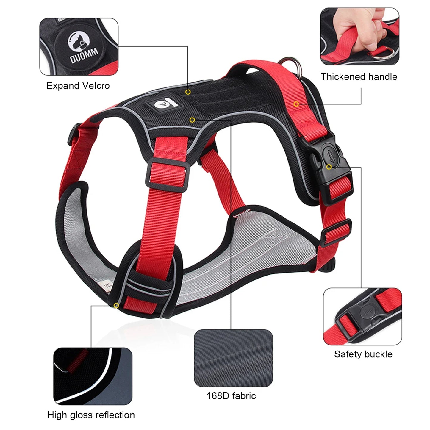 Reflective Dog Harness Medium Large Tactical Vest 1680D