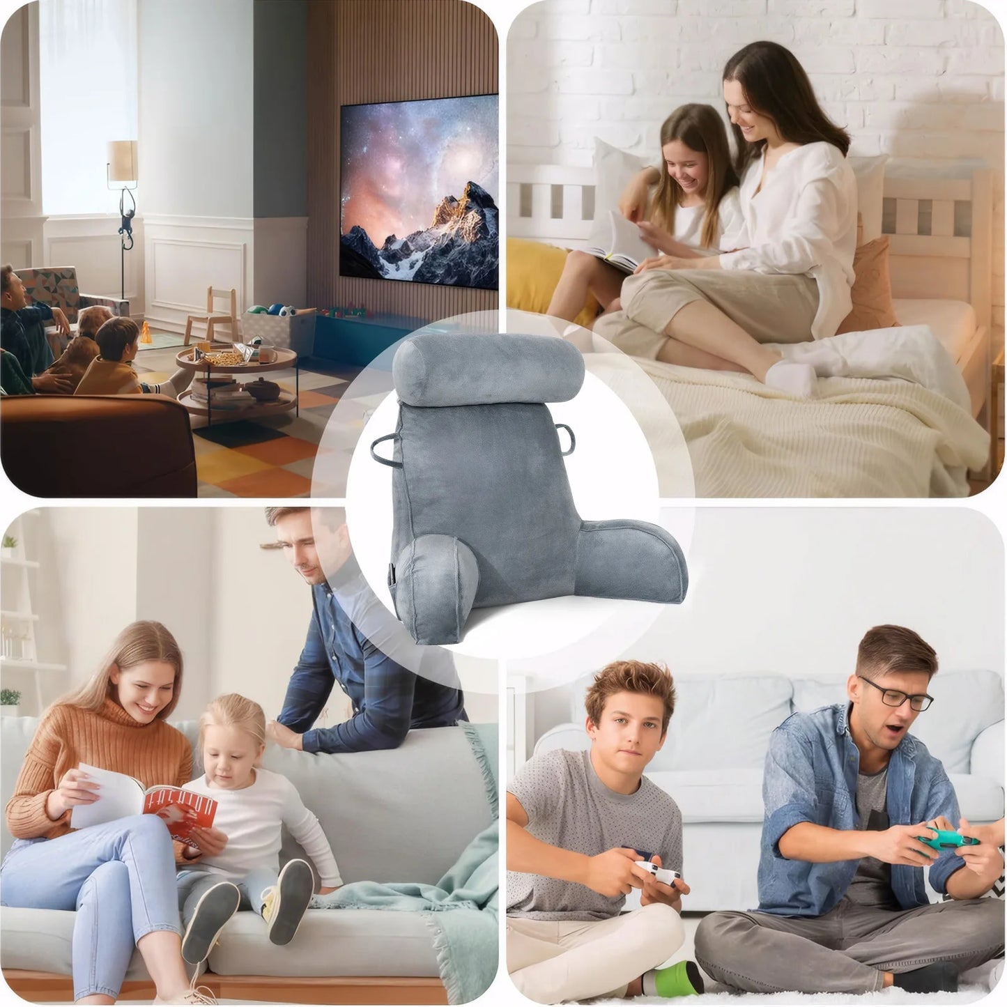 Headboard Pillow Triangle Cushion Large Bolster Backrest Support Wedge Sleeping Pillow for Bed