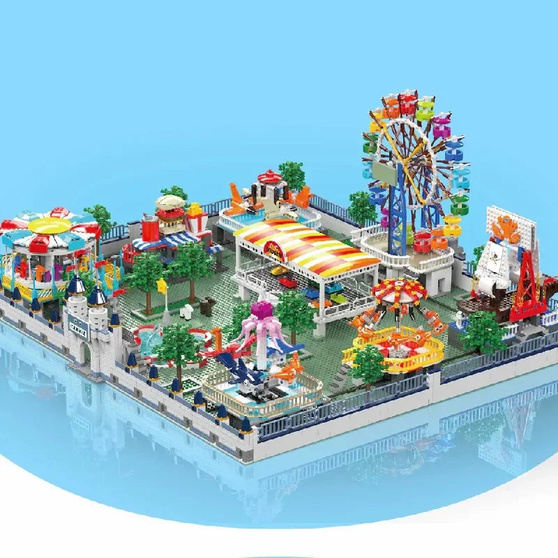 5220 Pieces Amusement Park Building Blocks Ferris Wheel Carousel Modular Set