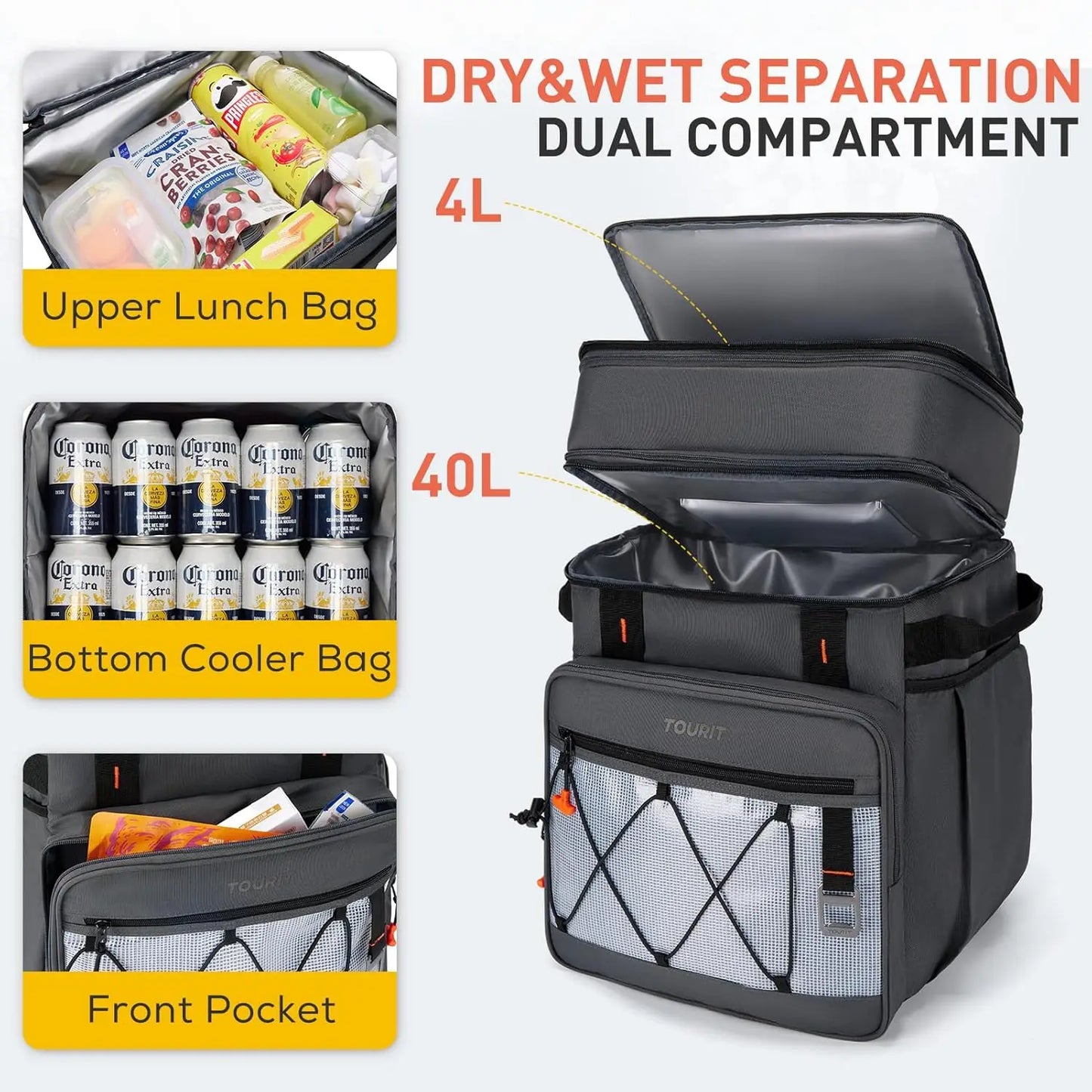 75 Can Insulated Rolling Cooler With Wheels For Beach, Camping, Picnic, Travel