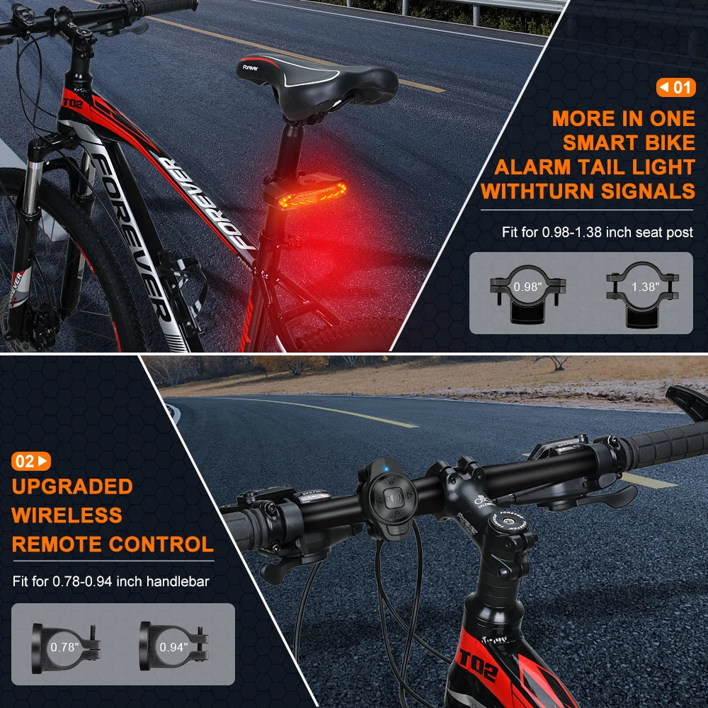 Elecpow Smart Bike Taillight Anti Theft Alarm With Remote