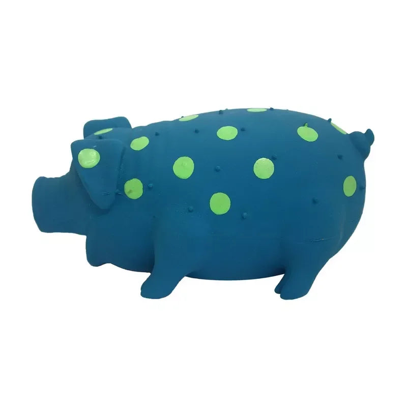 Latex Polka Dot Pig Dog Toy Squeaky Chew And Durable Play
