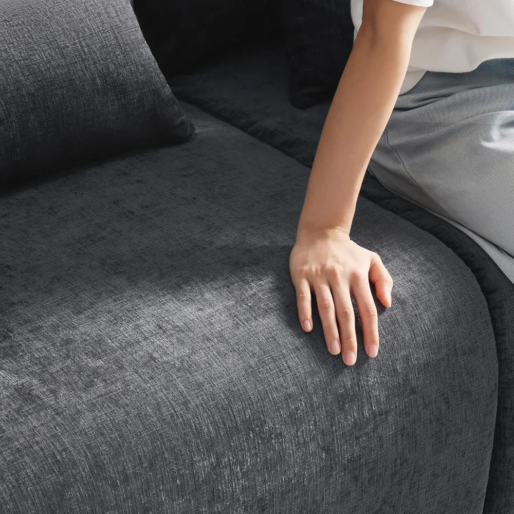 Grey 2 Seater Loveseat Sofa For Living Room Small Spaces 70 Inch Wide