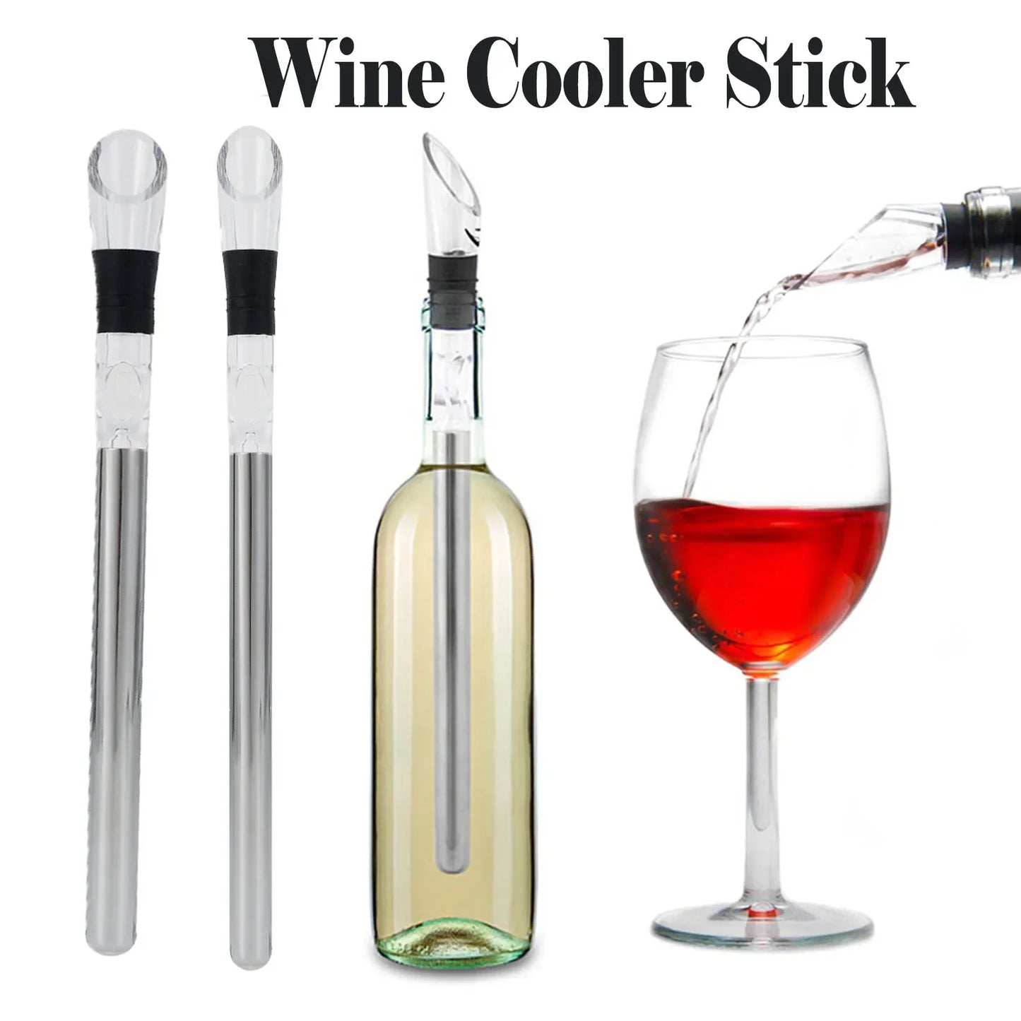Stainless Steel Wine Bottle Cooling Rod Aerator Pourer